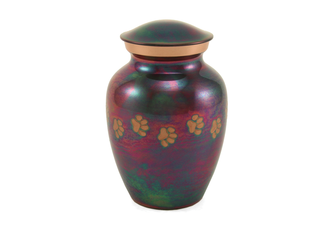 Classic Paw Print Urn- Raku-image